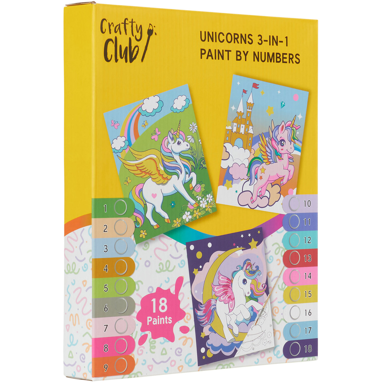 Crafty Club Unicorns 3 in 1 Paint by Numbers Kit Image 3
