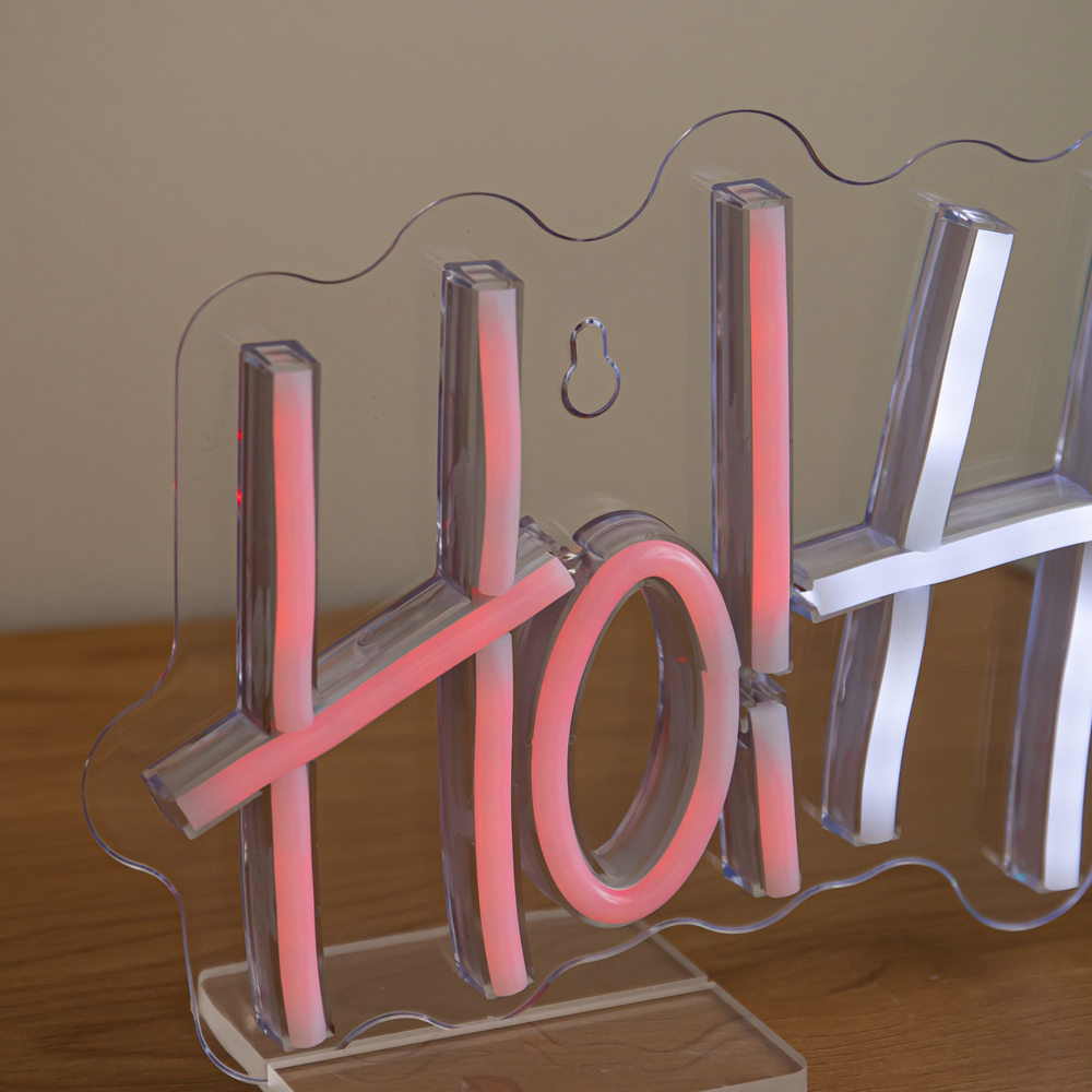 Samuel Alexander Multicolour LED Light-Up Neon Ho Ho Ho with Santa Hat Christmas Decoration 40cm Image 3