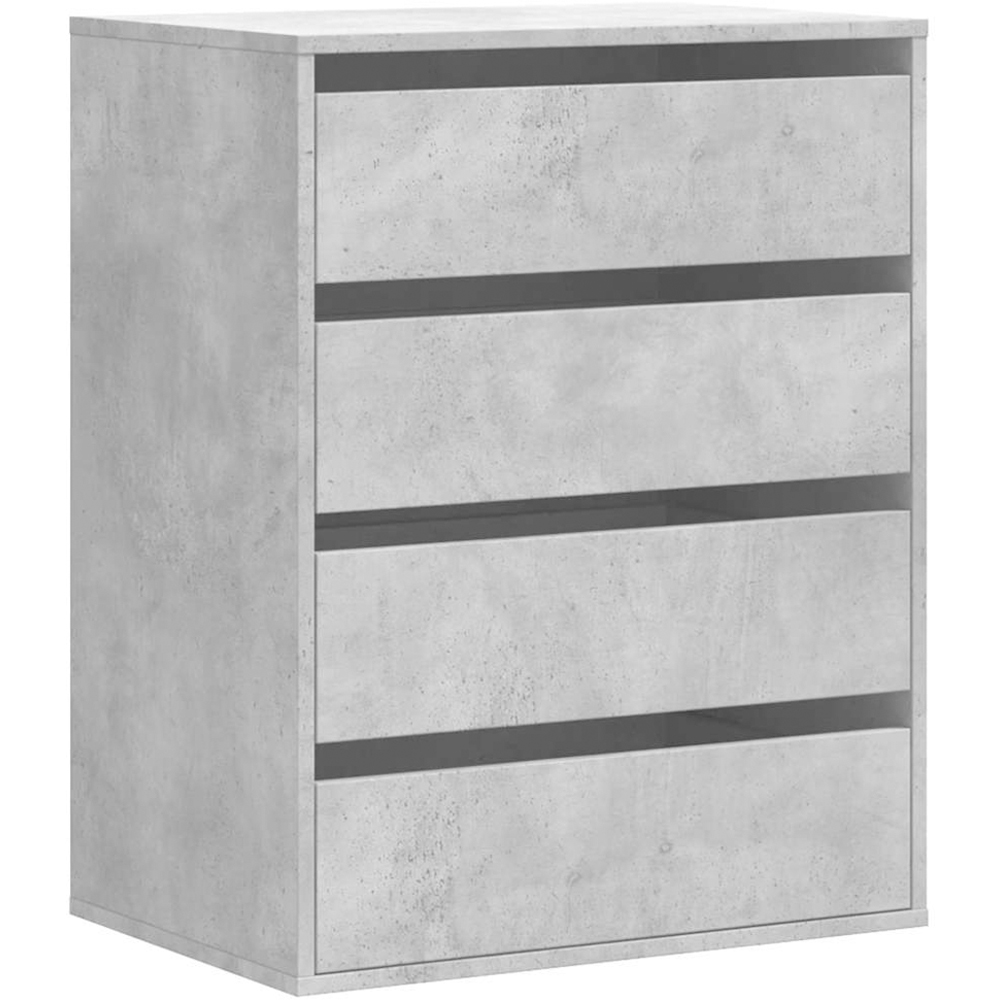 vidaXL 4 Drawer Concrete Grey Wooden Chest of Drawers Image 2