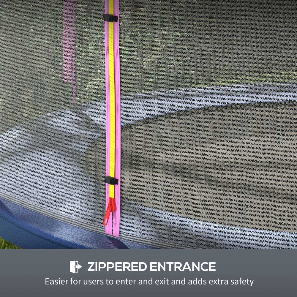 SPORTNOW 8ft Pink Trampoline Replacement Safety Net with Zipped Door Image 7