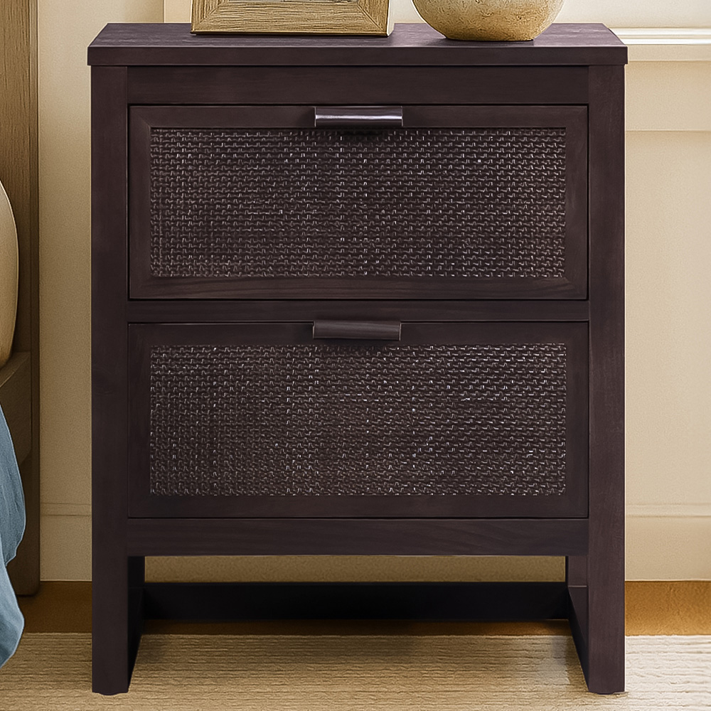Teamson Home Hatteras 2 Drawer Espresso Nightstand Image 1