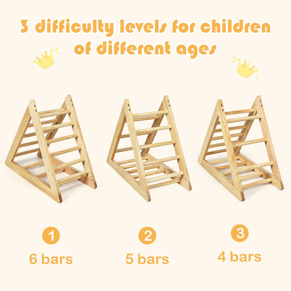 Costway Kids Wooden Climbing Ladder Image 5