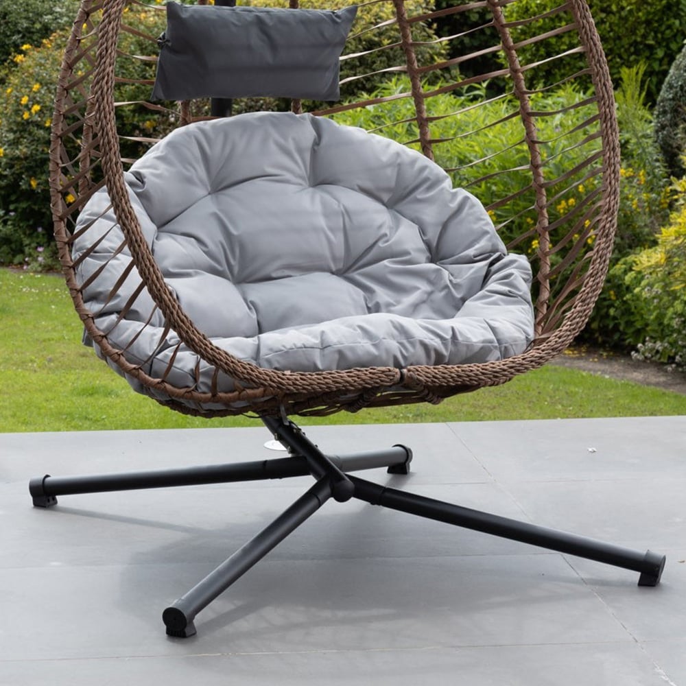 Artemis Home Aylesbury Light Grey Swing Egg Pod Chair Image 4
