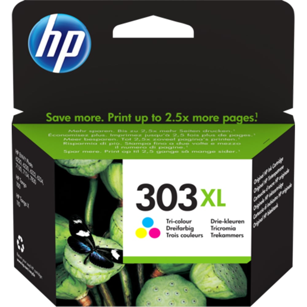 HP 303XL High Yield Tricolour Inkjet Cartridge Image