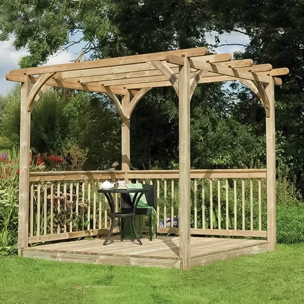 Forest Garden Ultima Pergola and Decking Kit 2.4 x 2.4m Image 1