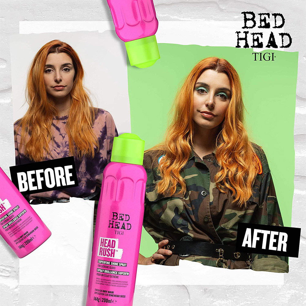 TIGI Bed Head Headrush Smooth and Shiny High Gloss Styling Hair Spray 200ml Image 4