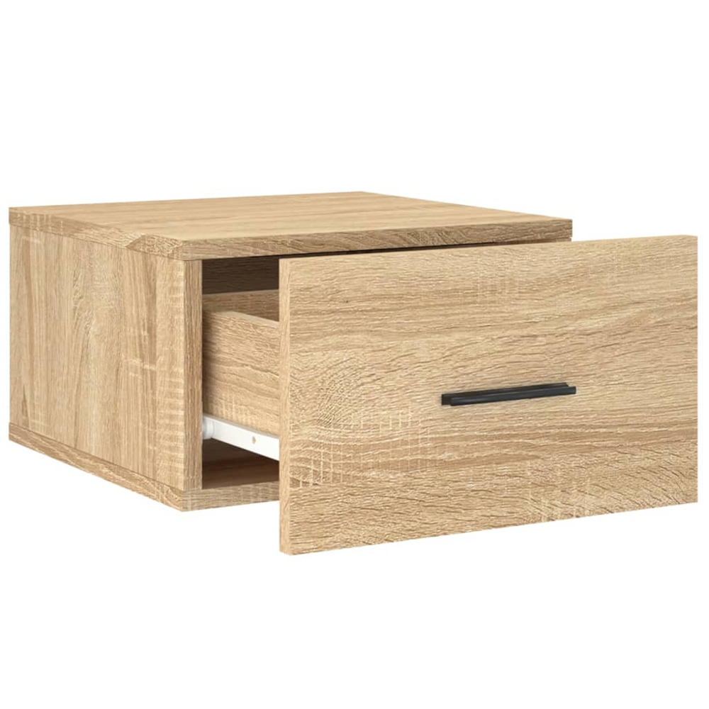 vidaXL Single Door Sonoma Oak Wall Mounted Bedside Cabinet Image 6