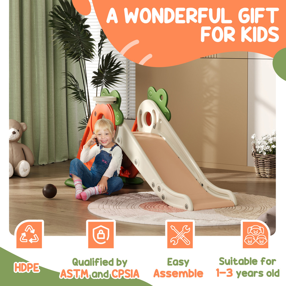 Tommy Toys Kids 3 in 1 Carrot Themed Foldable Slide Image 4