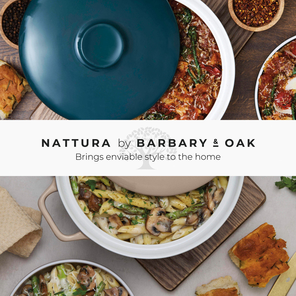 Barbary & Oak Nattura 23.5cm Agave Cast Iron Shallow Casserole with Lid Image 8