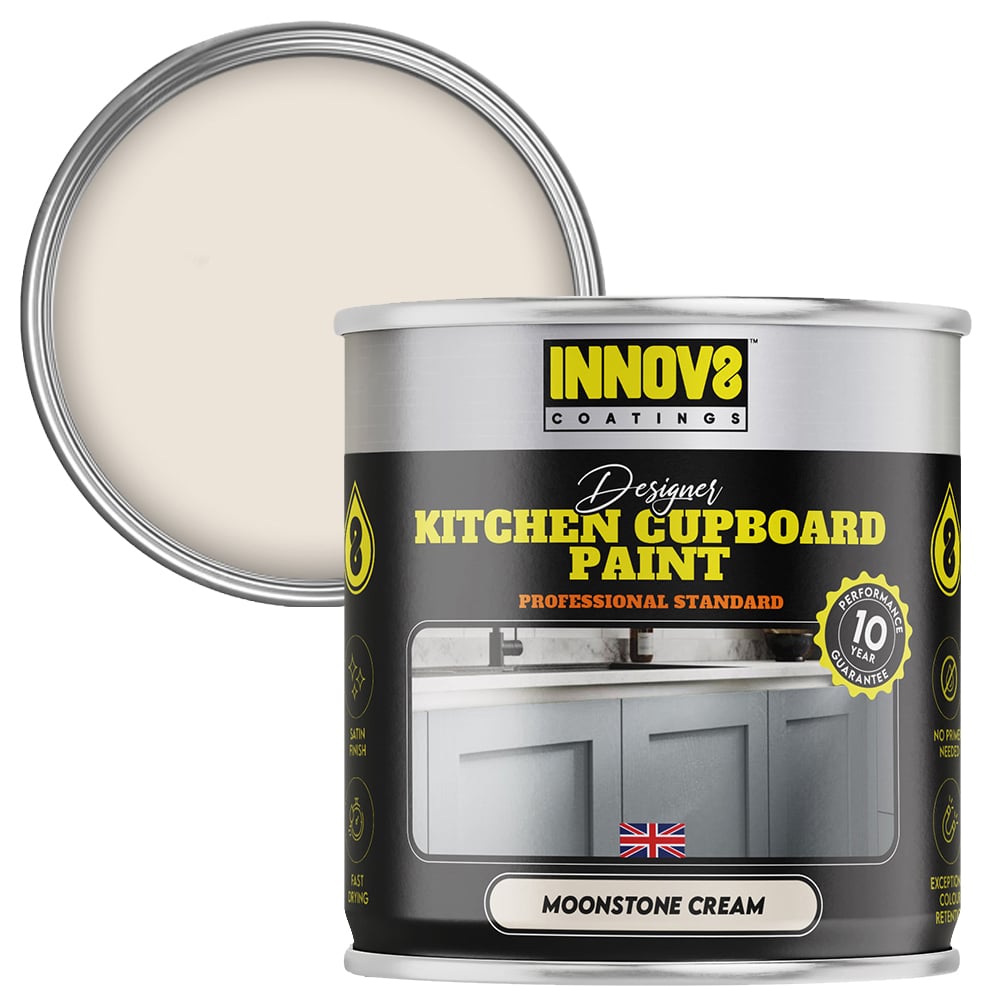 Innov8 Coatings Designer Kitchen Cupboard Paint 750ml Moonstone Cream Image 1