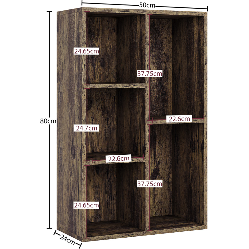 VIDA DESIGNS 5 Shelf Dark Wood Cube Storage Unit Image 9