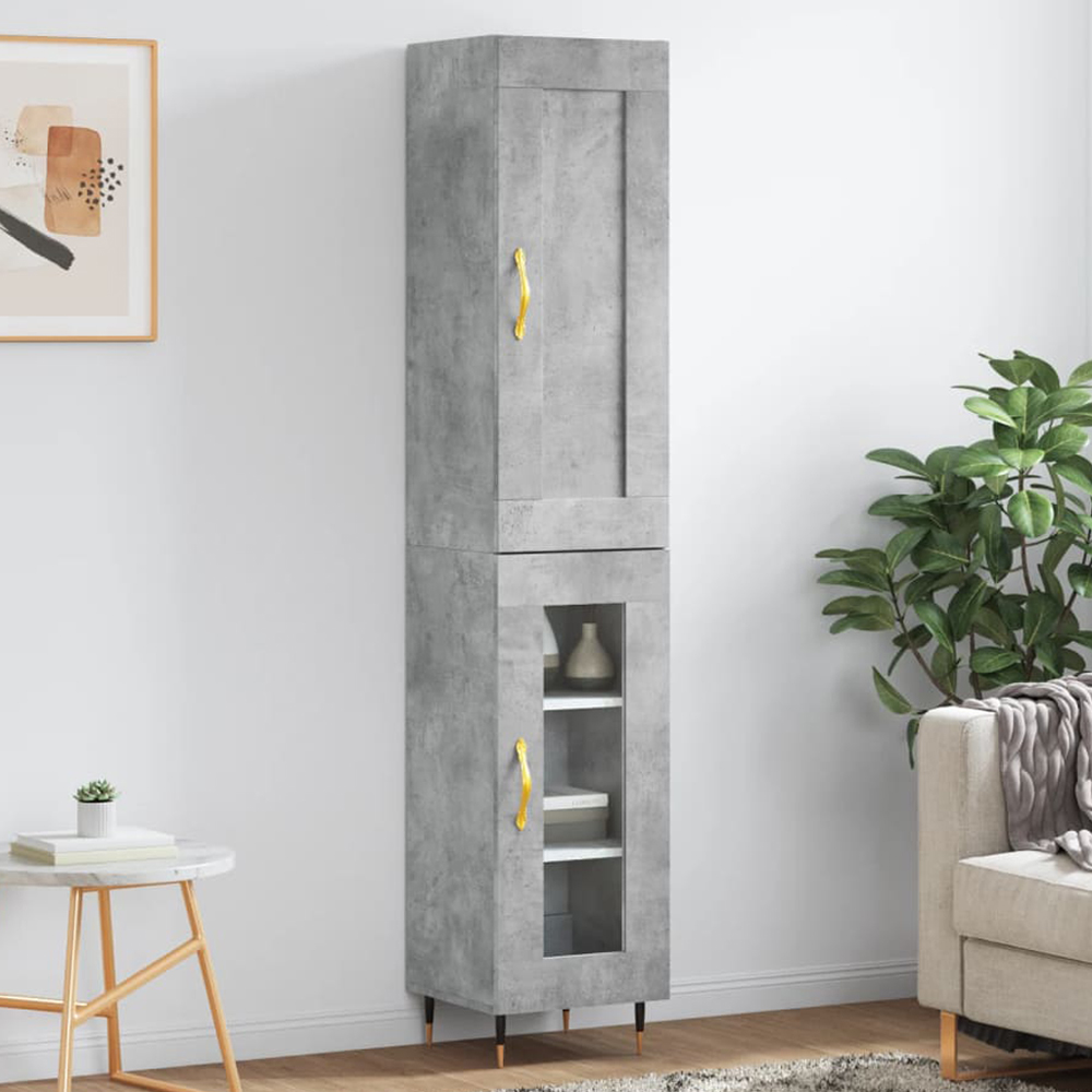 vidaXL 2 Door Concrete Grey Highboard Image 1