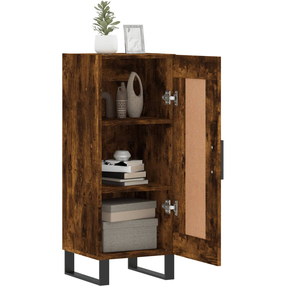 vidaXL Single Door Smoked Oak Sideboard Image 9