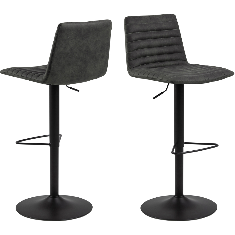 Florence Kimmy Grey Fabric Bar Stool Set of 2 Image 2