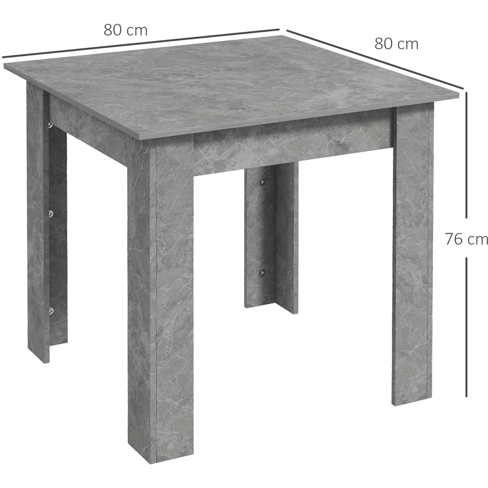 Portland 2 Seater Faux Cement Effect Square Dining Table Image 9