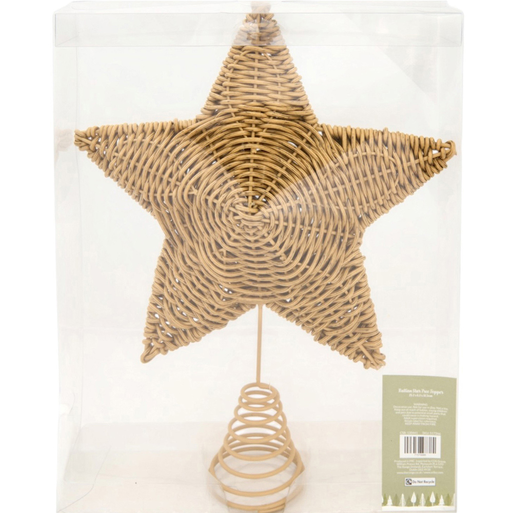 Rattan Star Christmas Tree Topper Natural Image 5