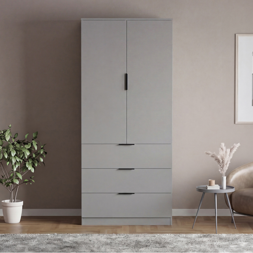 VIDA DESIGNS Trega 2 Door 3 Drawer Grey Wardrobe Image 3