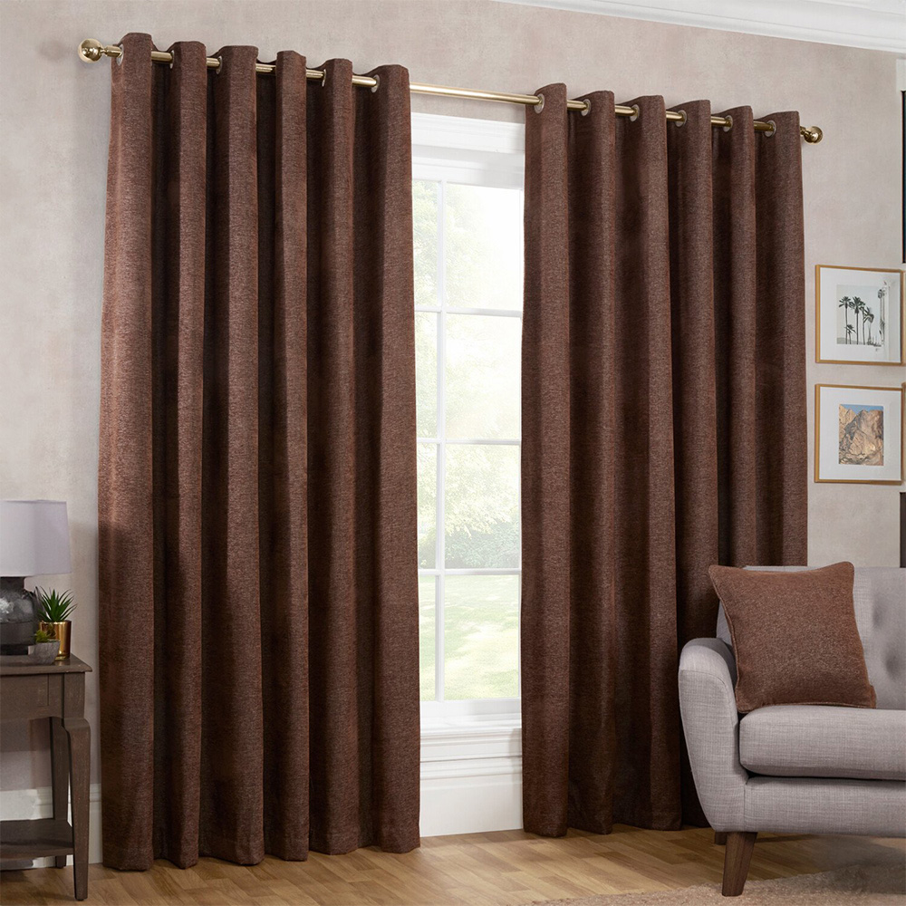 Aspen Eyelet CurtainMocha229cm Image 2