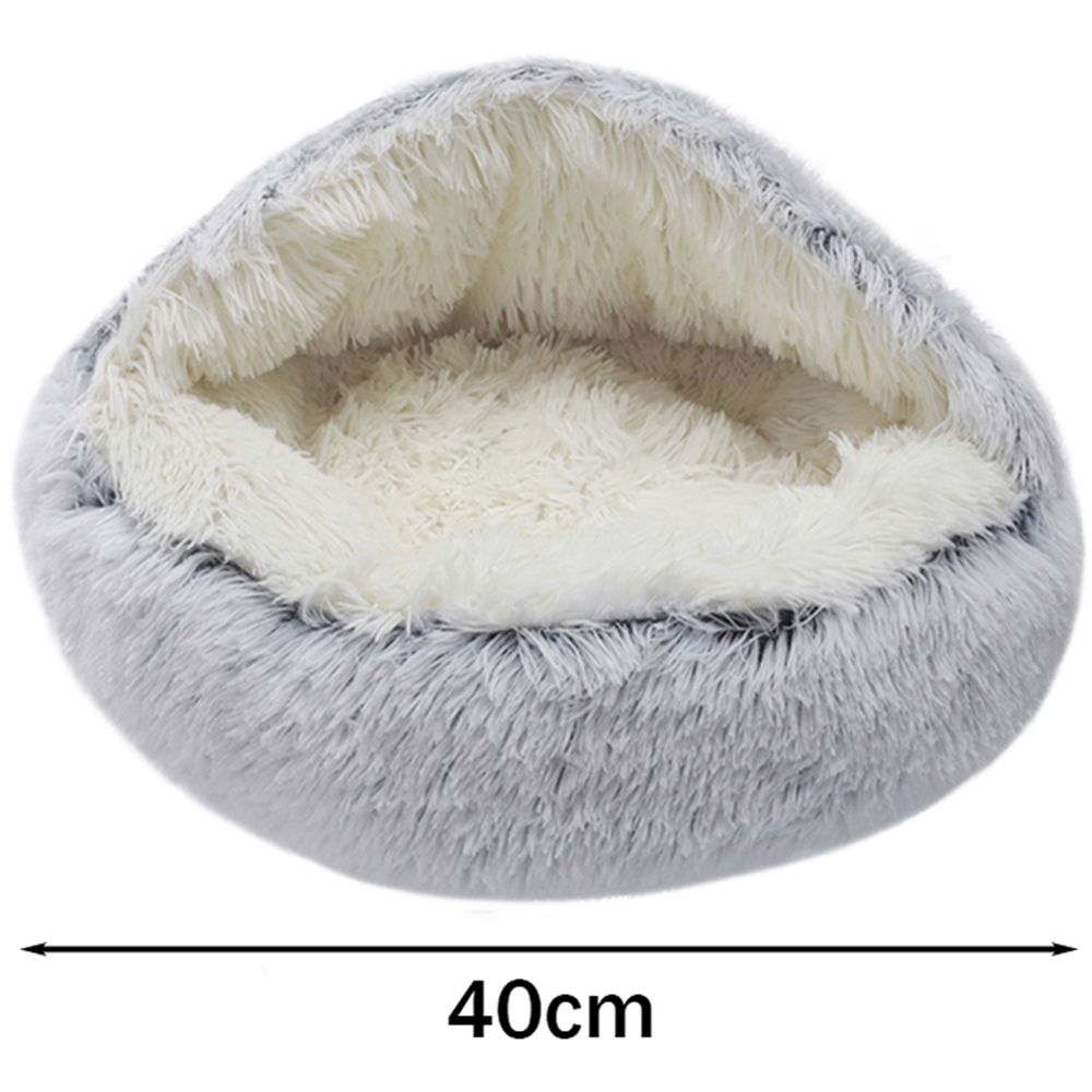 H&O Direct Grey Soft Plush Shell Pet Bed 40cm Image 6