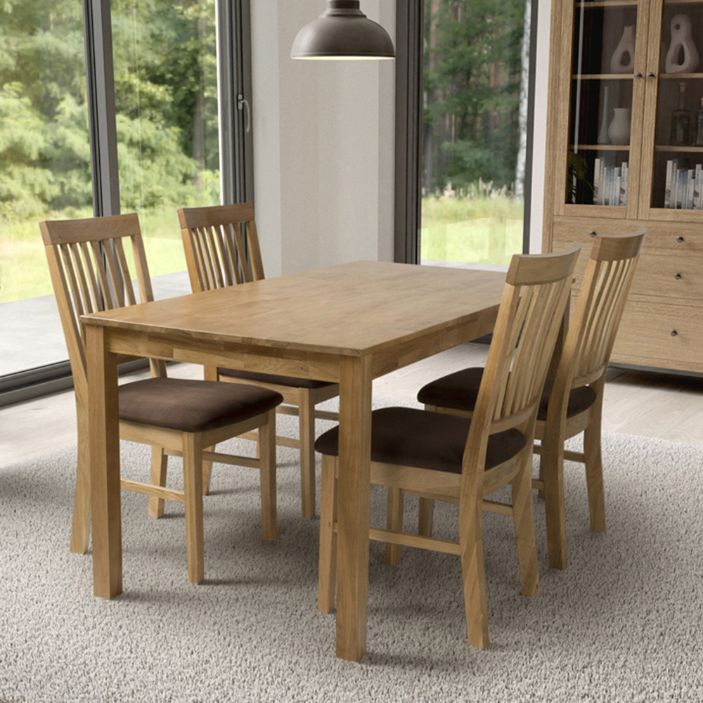 Nevada 4 Seater Dining Table Solid Oak Image 7