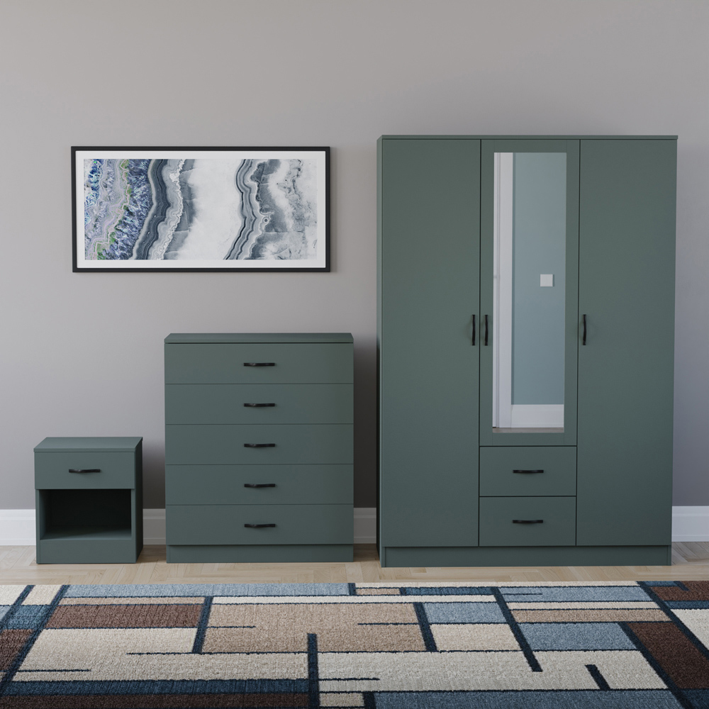 VIDA DESIGNS Riano Green 3 Piece Bedroom Furniture Set Image 2