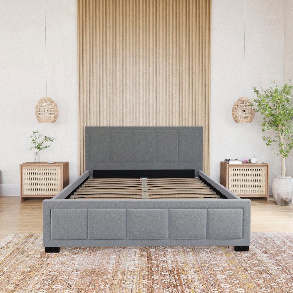 Vida Designs Vanita Double Light Grey Bed Frame Image 6
