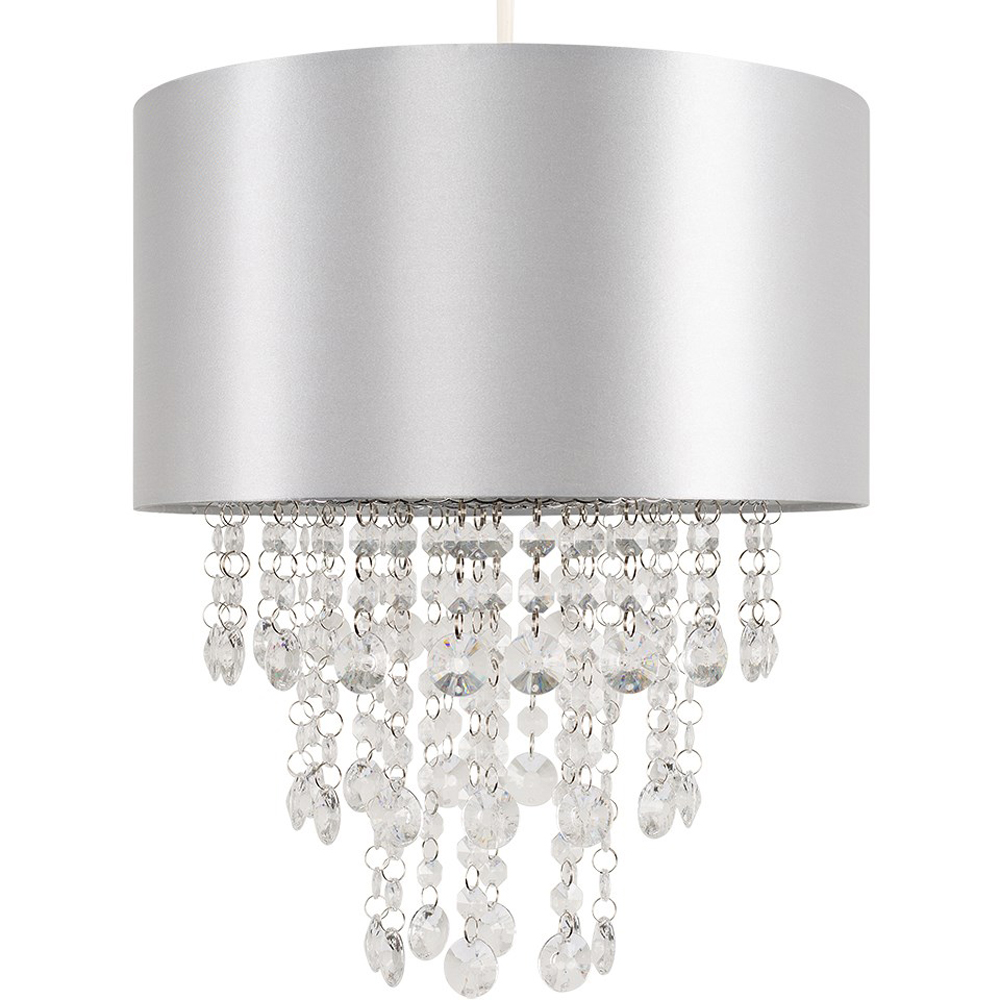 ValueLights Jesmond Silver Grey Droplet Easy Fit Ceiling Light Shade Image 1