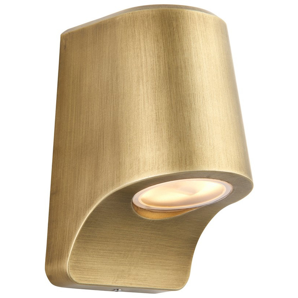 Merano Verona Brushed Gold Frosted Glass Outdoor Wall Lamp Image 3