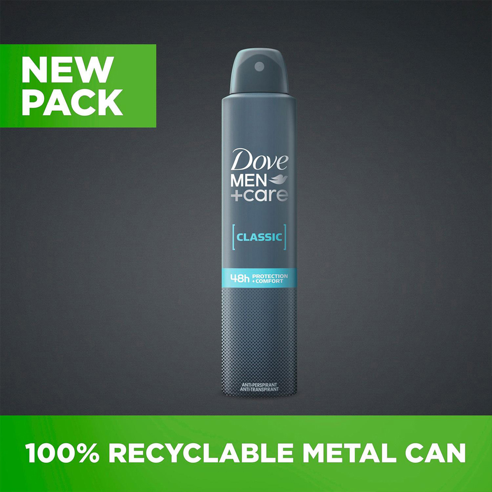 Dove Men+ Care Classic Sweat Protection Anti-Perspirant Deo 200ml 12 Pack Image 4