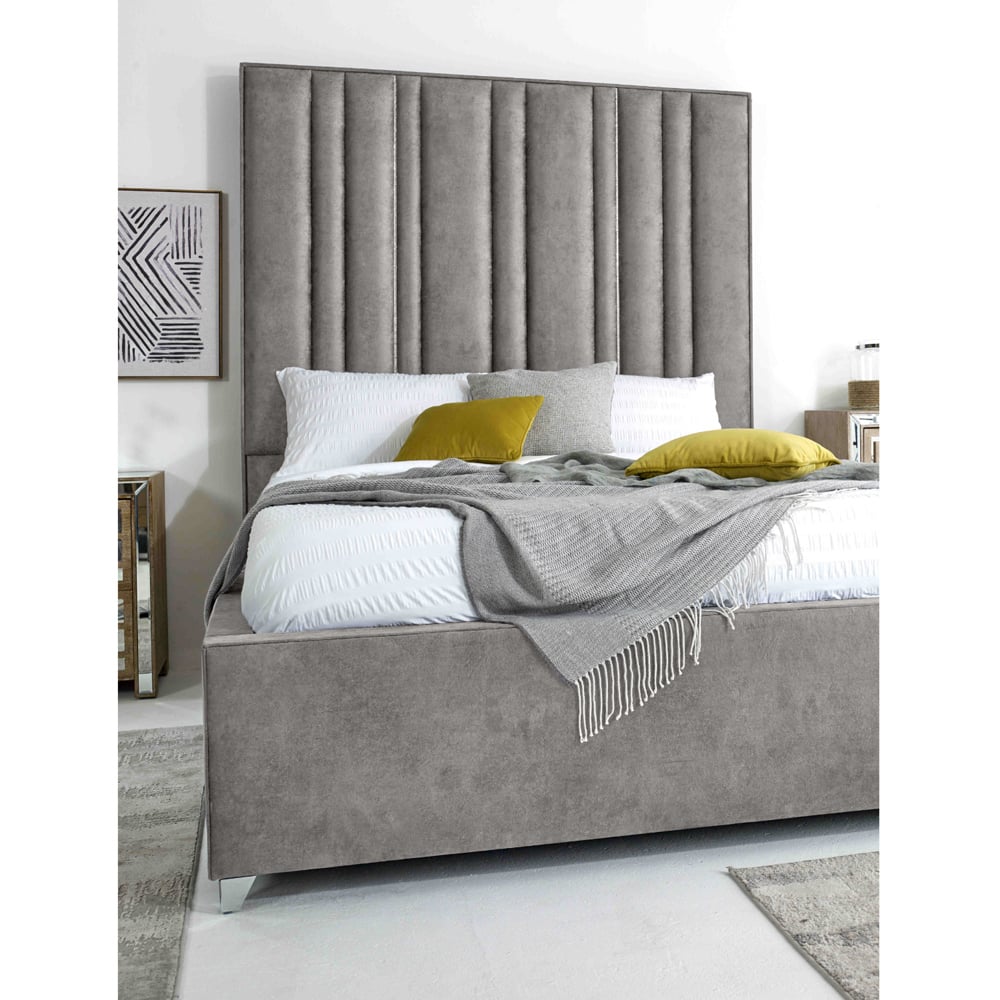 Eleganza Madrid Small Double Silver Oakland Fabric Bed Frame Image 2