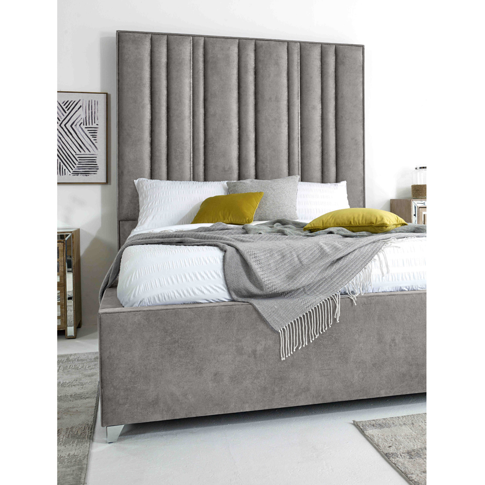 Eleganza Madrid King Size Silver Oakland Fabric Bed Frame Image 2
