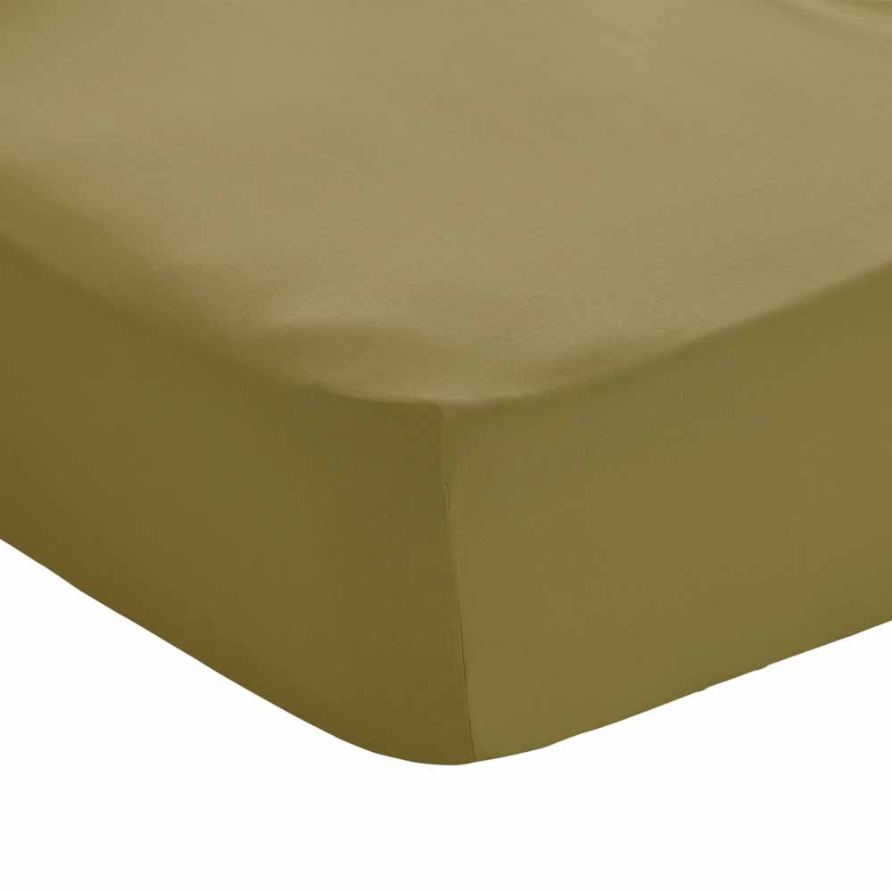 Wilko Double Mustard Fitted Bed Sheet Image 1