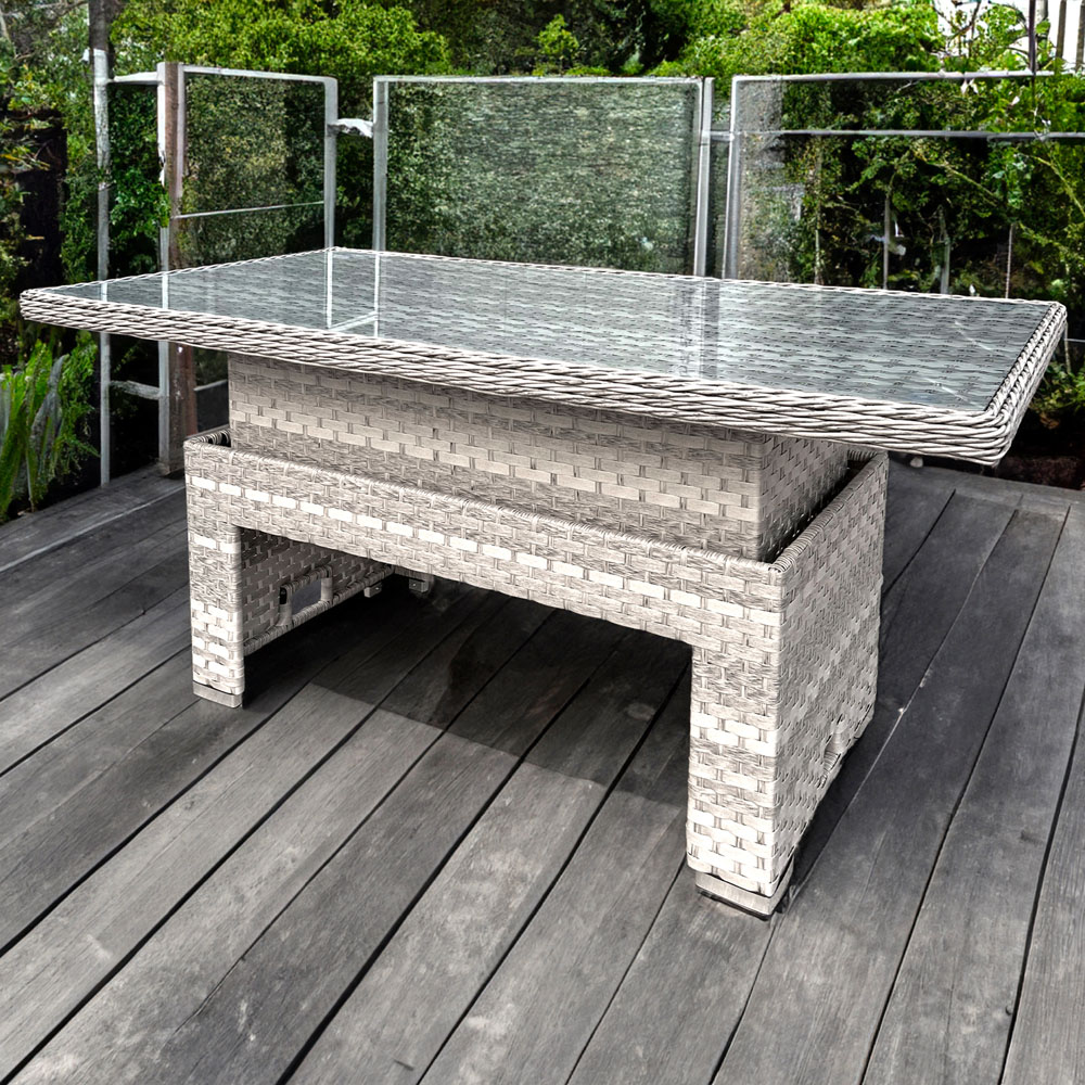 Oseasons Dove Grey Rattan Rising Table Image 2