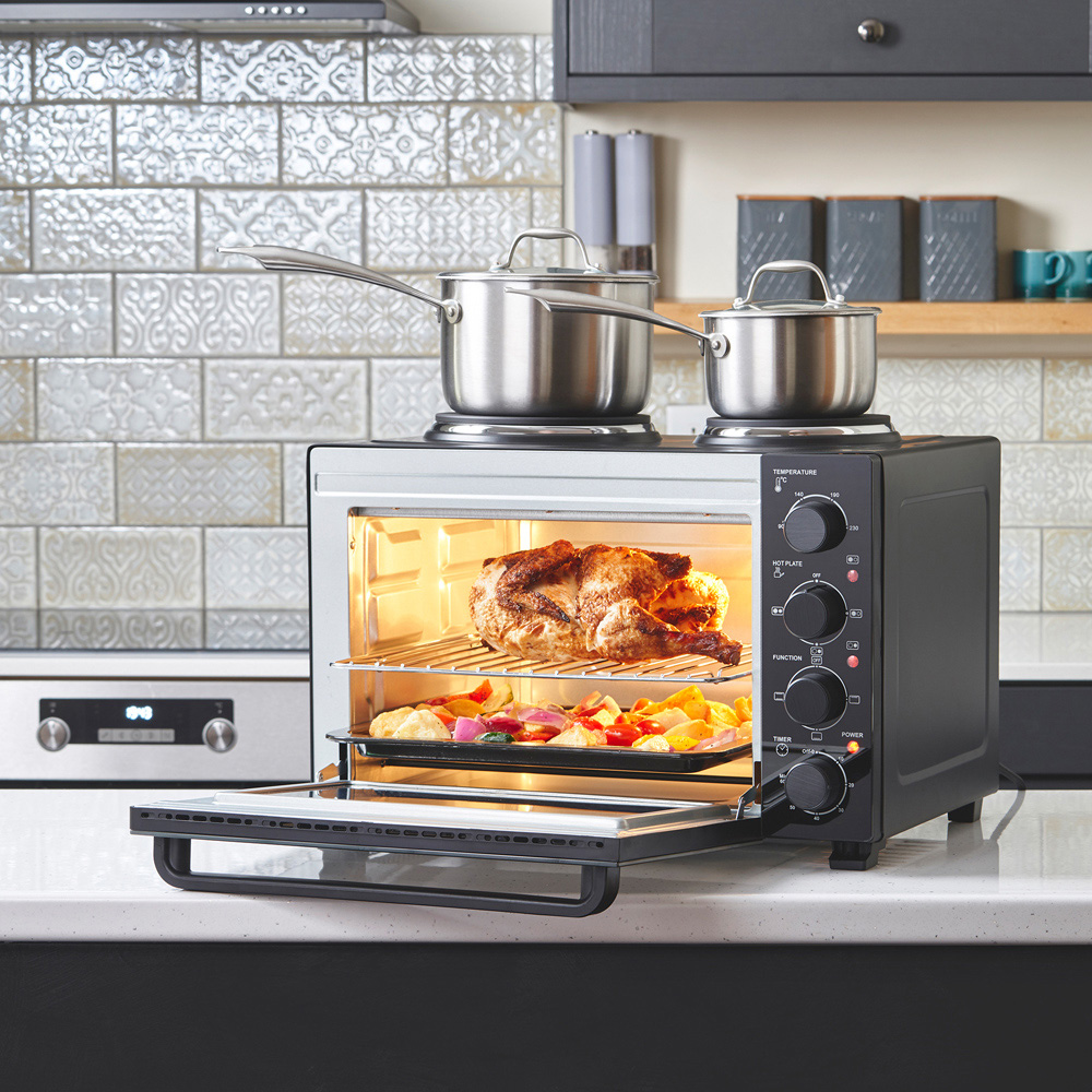Cooks Professional K406 Counter Top 34L Mini Oven with Hobs Image 7