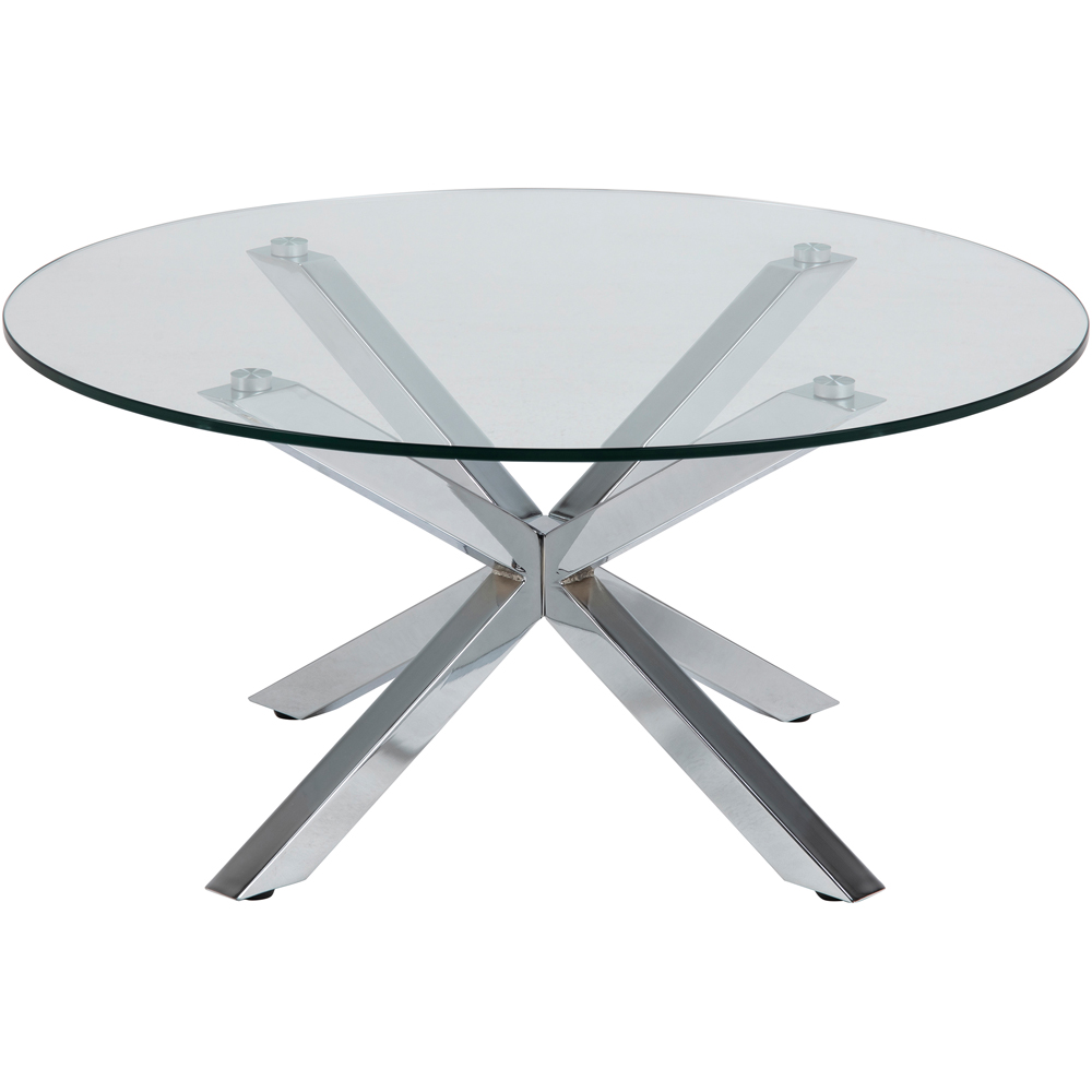 Florence Heaven Glass Top and Chrome Legs Round Coffee Table Image 2