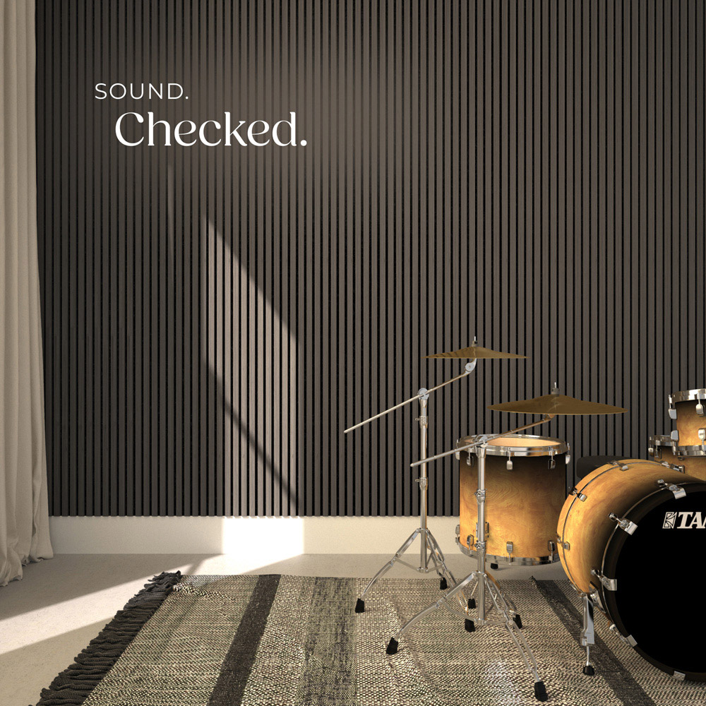 tectake Oak Grey Acoustic Wall Panel Image 4