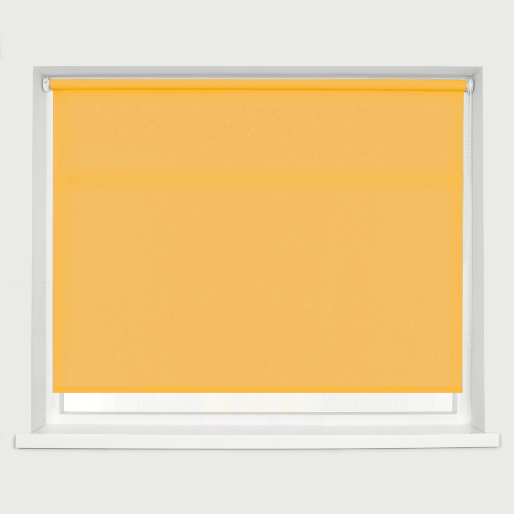 Caecus Straight Edge Roller Blind Ochre 90cm Image 1
