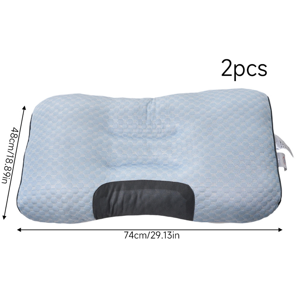 Living and Home Blue Zoned Ergonomic Supportive Pillow Insert 74 x 48cm 2 Pack Image 8