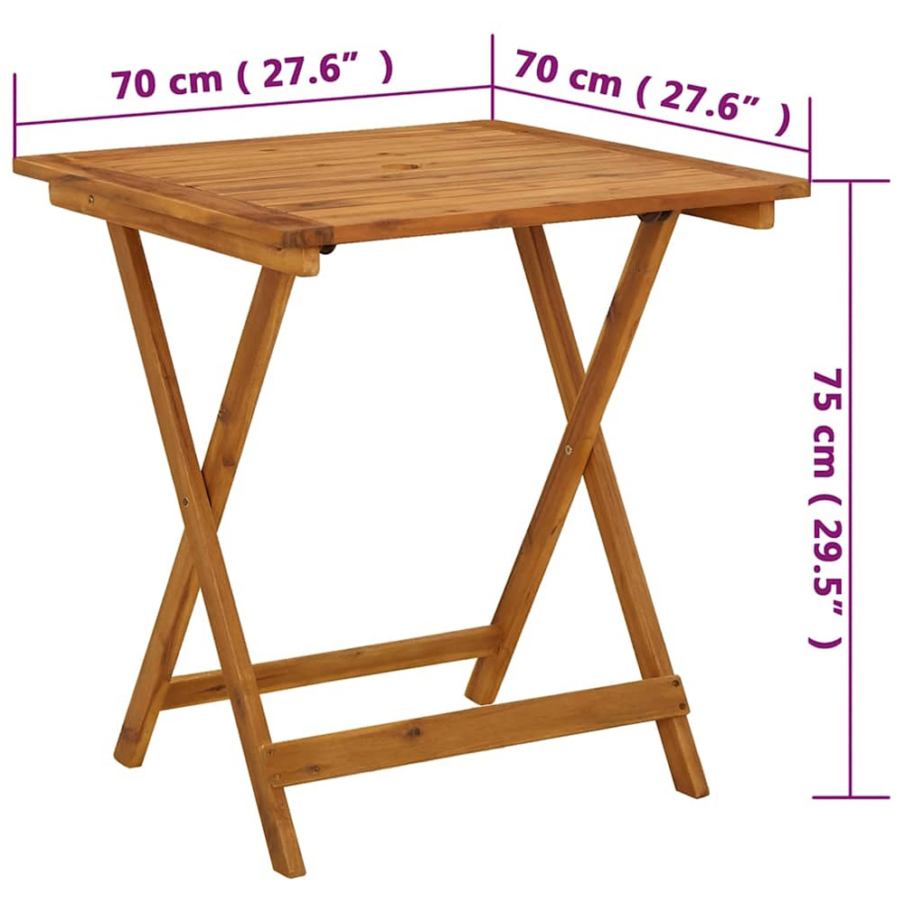 Walplus Natural Solid Acacia Wood Garden Table Image 9