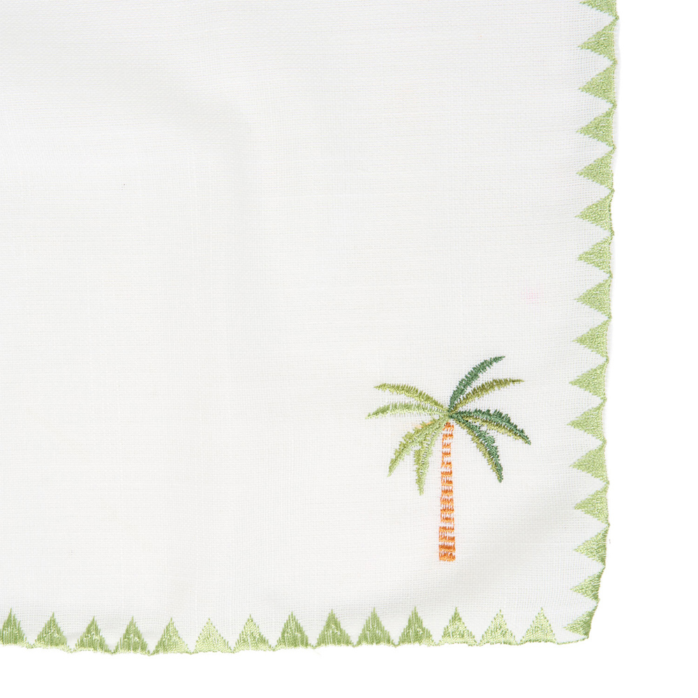 Pack of 4 Casablanca Embroidered Palm Tree Napkins White Image 5