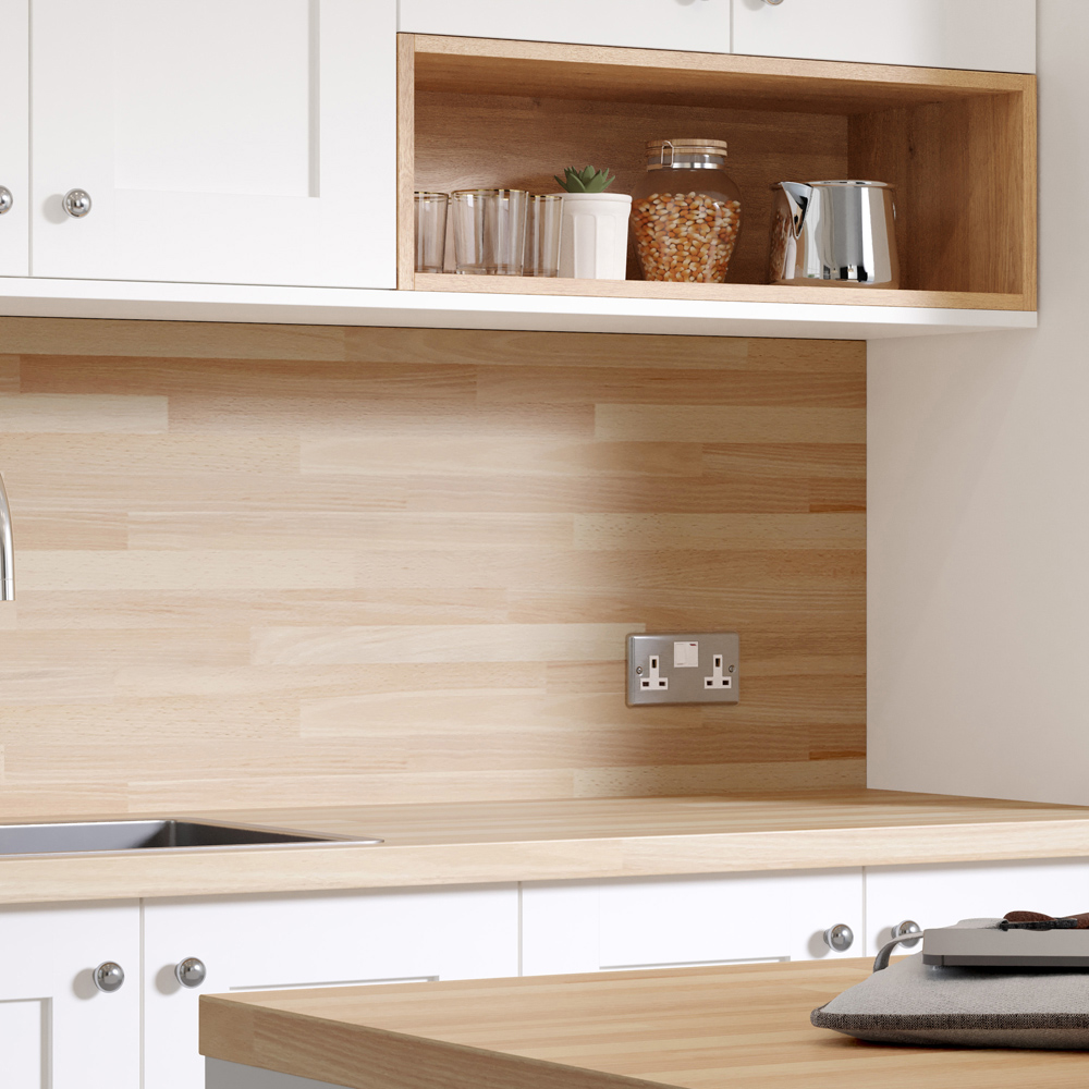 Options Plus Clear Beech Oak Block Post-Formed Laminate Kitchen Worktop 4100 x 600 x 38mm Image 4