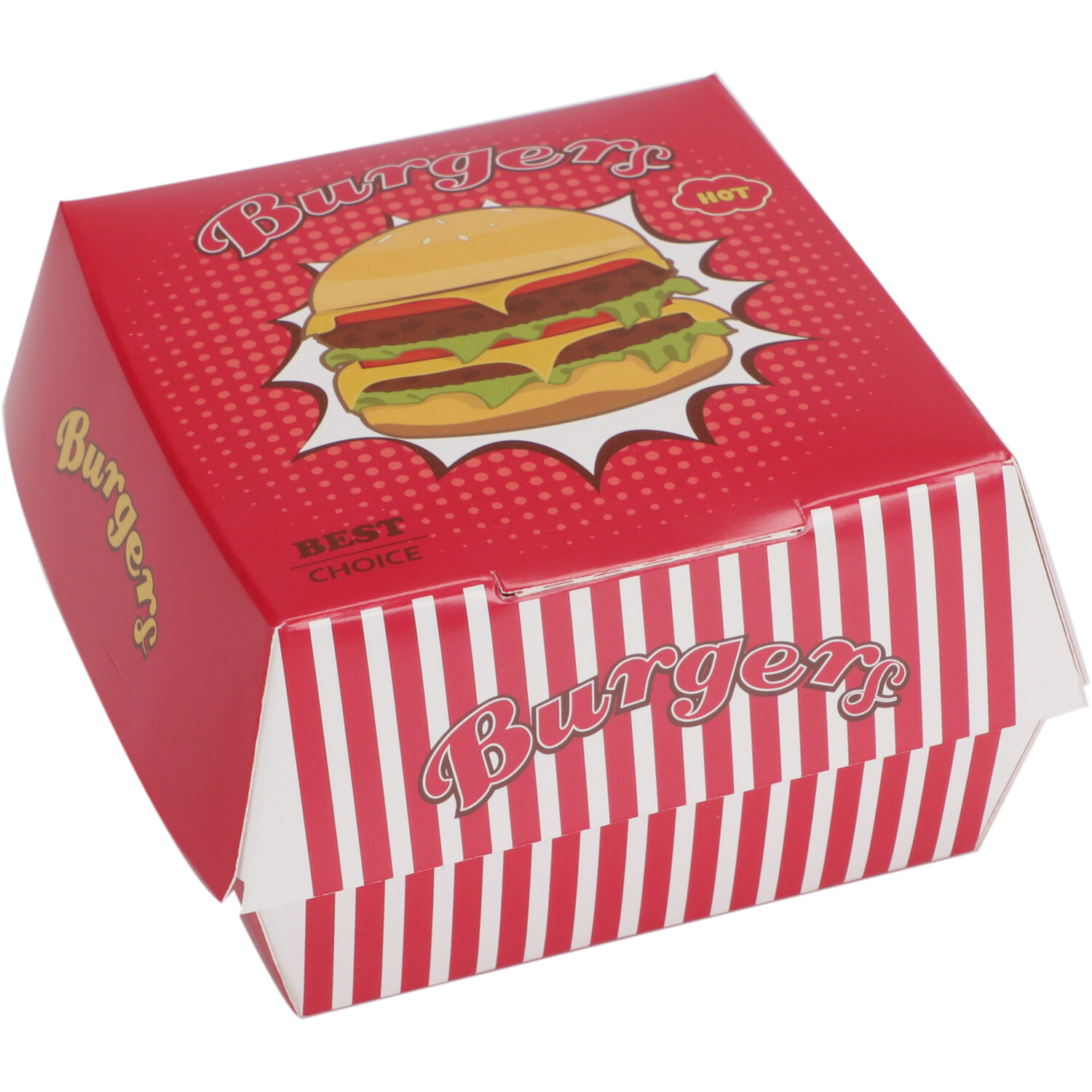 Pack of 8 Burger Boxes - Red Image 1