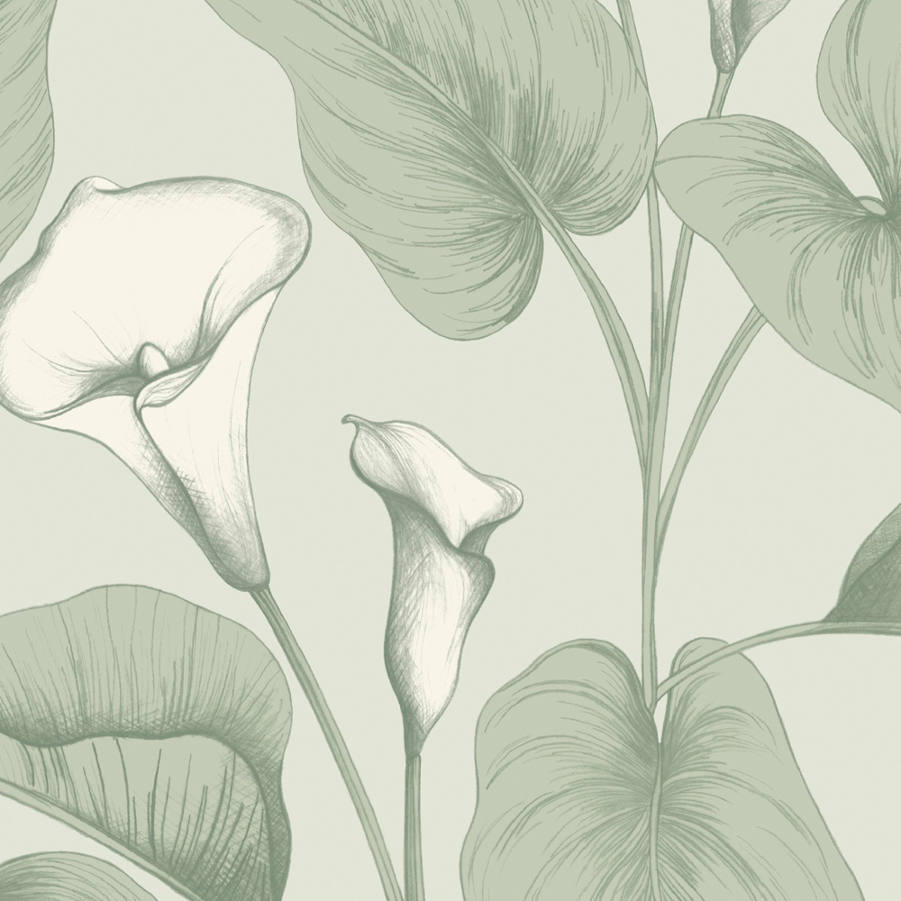 Grandeco Calla Green Wallpaper Image 1