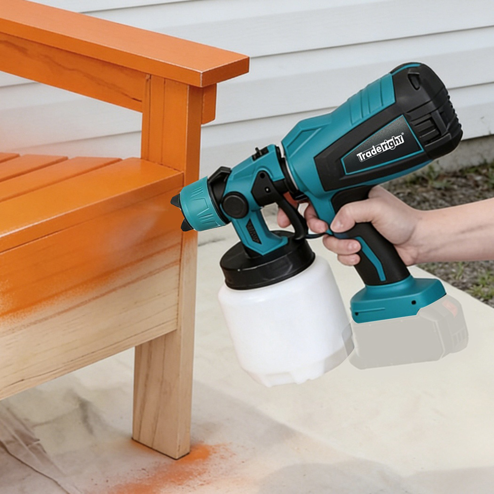 Traderight 1000ml HVLP Cordless Paint Spray Gun with Accessories 18V Image 2