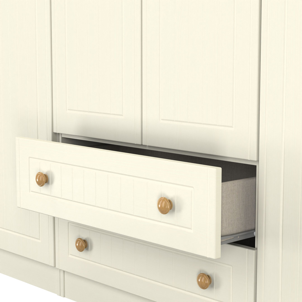 Crowndale Warwick 6 Door 2 Drawer Cream Ash and Modern Oak Wardrobe Ready Assembled Image 8