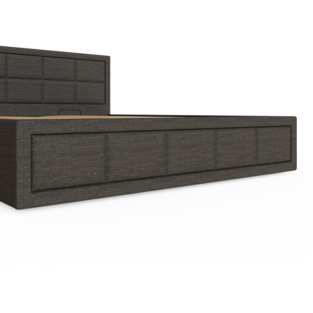 GFW Jamie Double Grey Hopsack Fabric End-Lift Ottoman Bed with Headboard Image 6