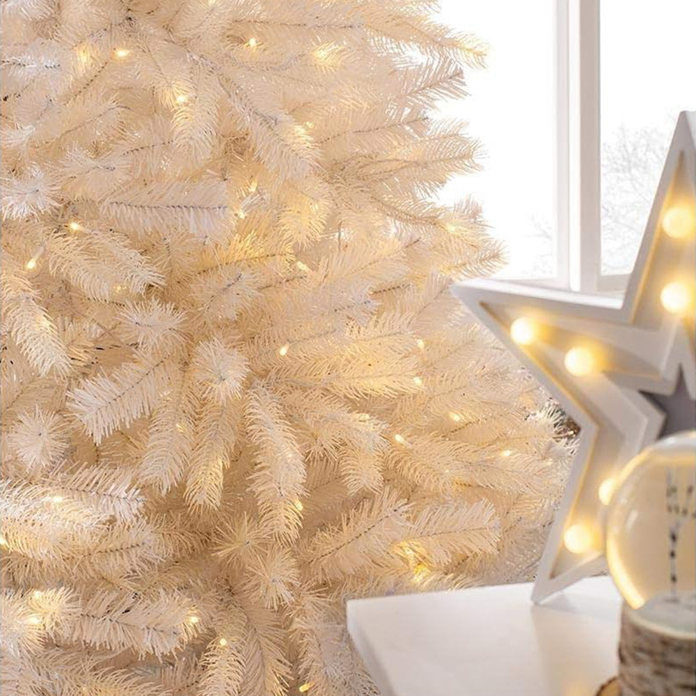 Shatchi White Warm LED Pre Lit Alaskan Pine Artificial Christmas Tree 12ft Image 3