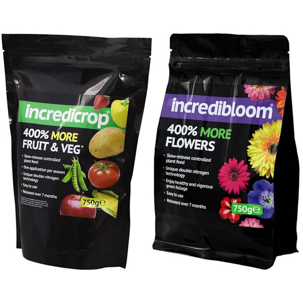 Thompson & Morgan Incredibloom Plant Food and Incredicrop Plant Fertiliser 750g 2 Pack Image 1