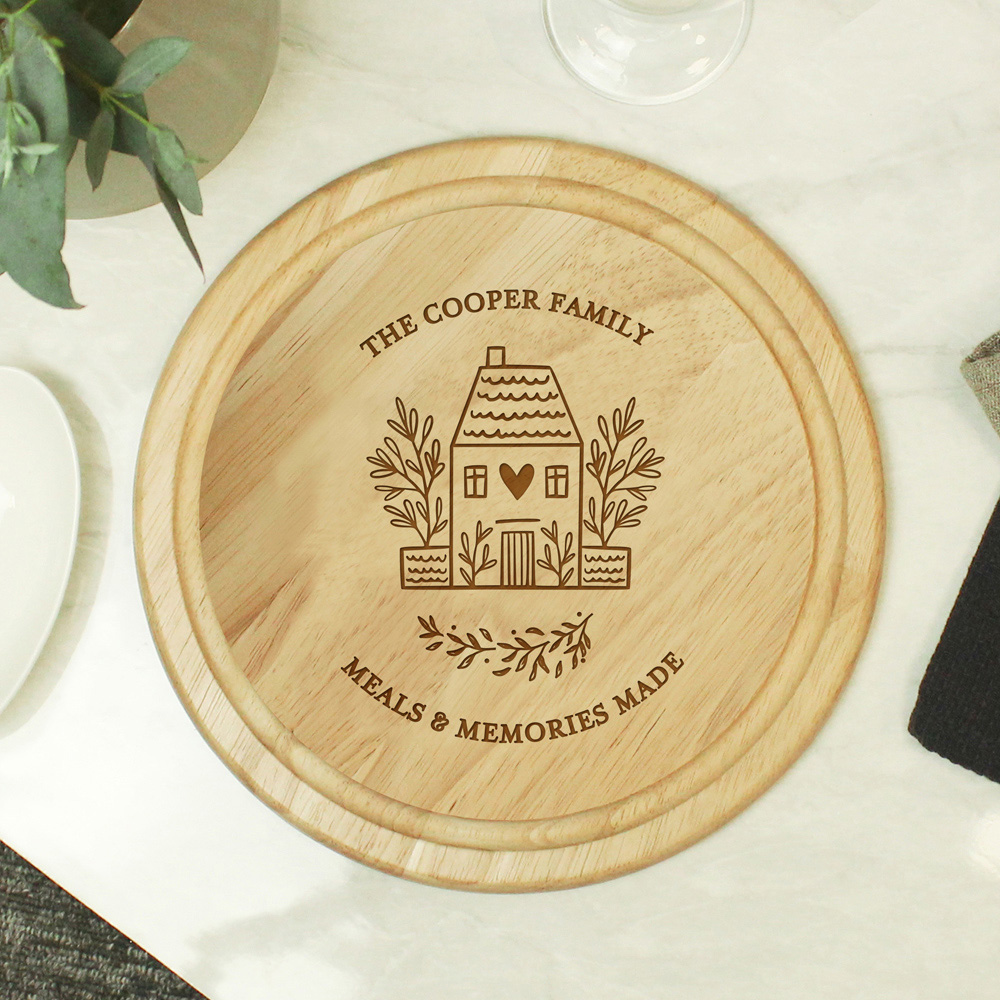 Personalised Memento Personalised Home Round Chopping Board Image 3