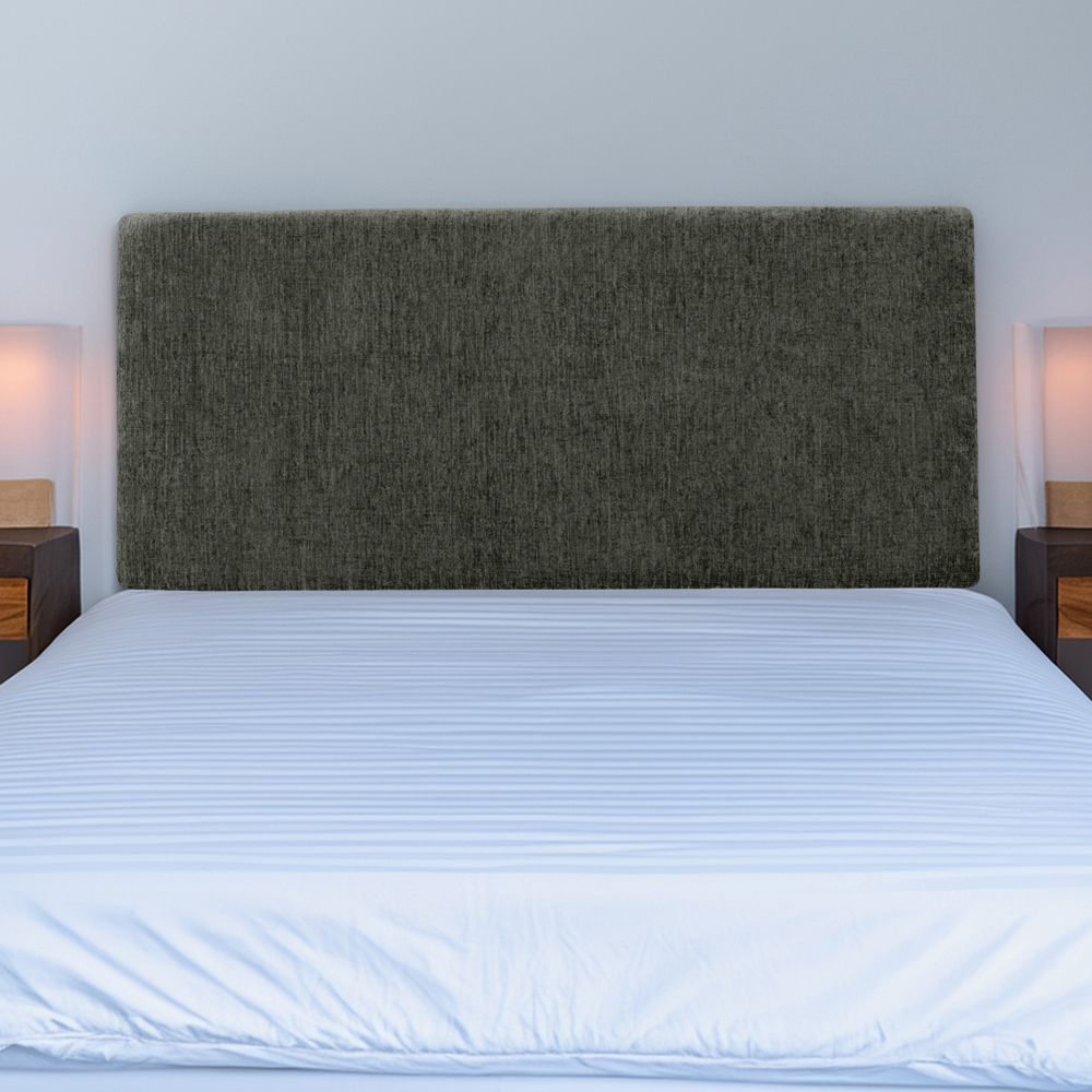 Bedmaster Valencia Super King Size Charcoal Chenille Plain Headboard Image 1